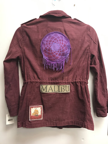 MOJO MEDICINE ONE OF A KIND MALIBU JACKET| Free People Not Your Brother's Surplus Jacket | Wine XS