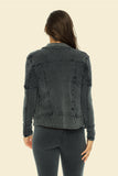 Indah Pizza Stonewash Zip Cotton Quilt Moto Jacket | Wolf | SALE