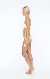 INDAH Swim Hapa Lace Up Bikini Top | Lemon