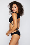 Frankies Bikinis Shea Ribbed Bikini Top | Black