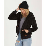 Billabong Women's Cozy Down Luxe Butter Fleece Zip Up Jacket | Black
