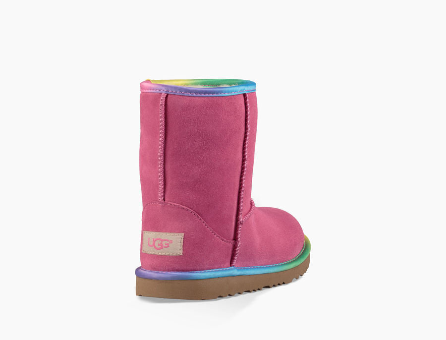 UGG Girls' Classic Short II Rainbow Pull-Up Boots Little Kid