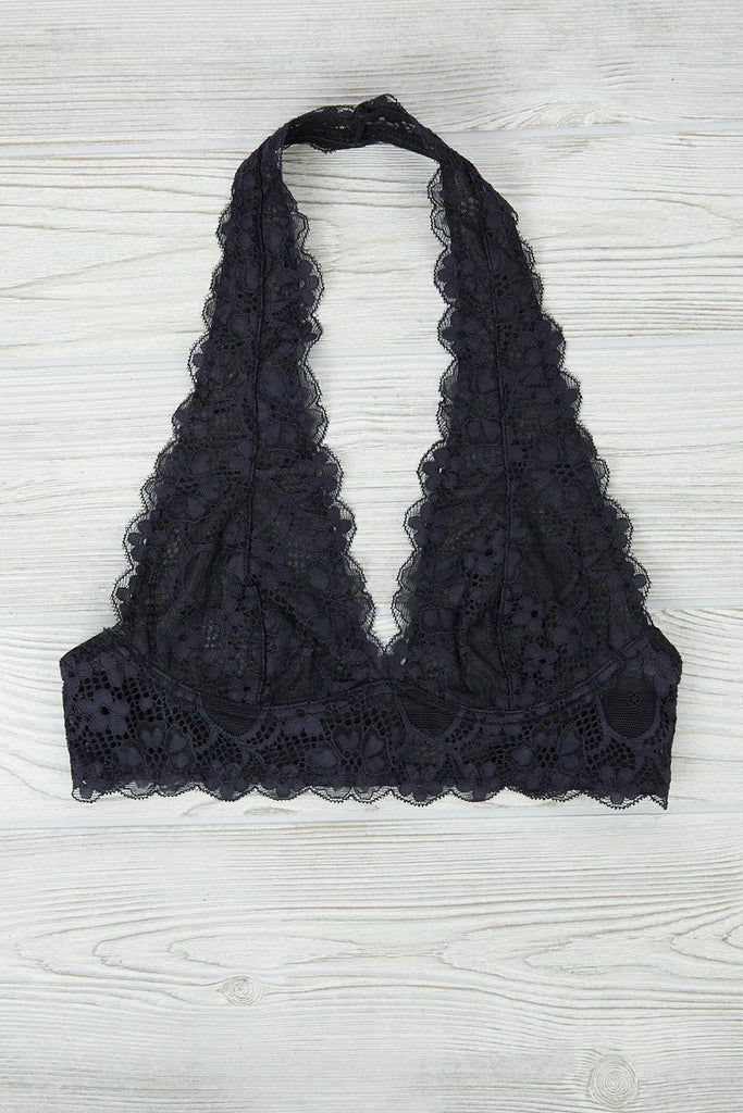 Black Lace Halter Bralette – Livy Loo Boutique