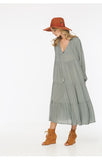 Indah Belladon Belladonna Long Sleeve Tiered Tea Length Dress | SALE