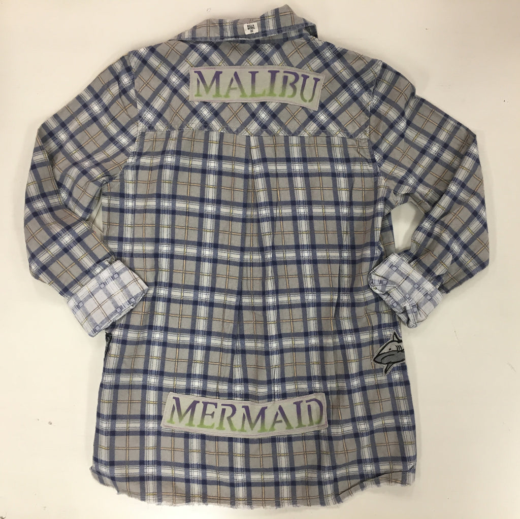 ONE OF A KIND Malibu Mermaid Flannel MOJO MEDICINE by: Lydia's Lyds