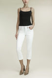 Level 99 Lily Mid Rise Crop Rollup Jean | Anthurium White