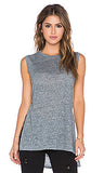 Michael Stars Linen Tank With Side Slits | Charcoal