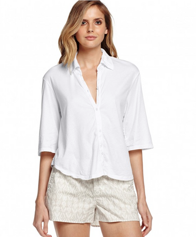 Michael Stars Button Up Cropped Dream Tees Shirt | Sale