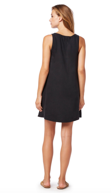 Michael Stars Tencel Tank V-Neck Dress | Black