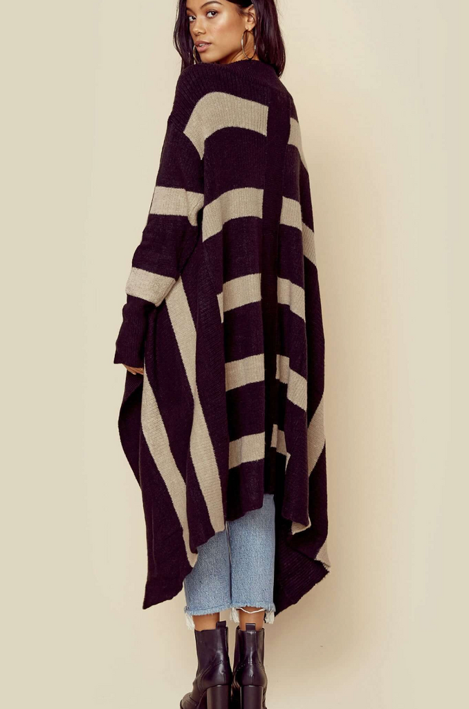 Indah Praline Rib Knit Cardigan Sweater | Solid Black
