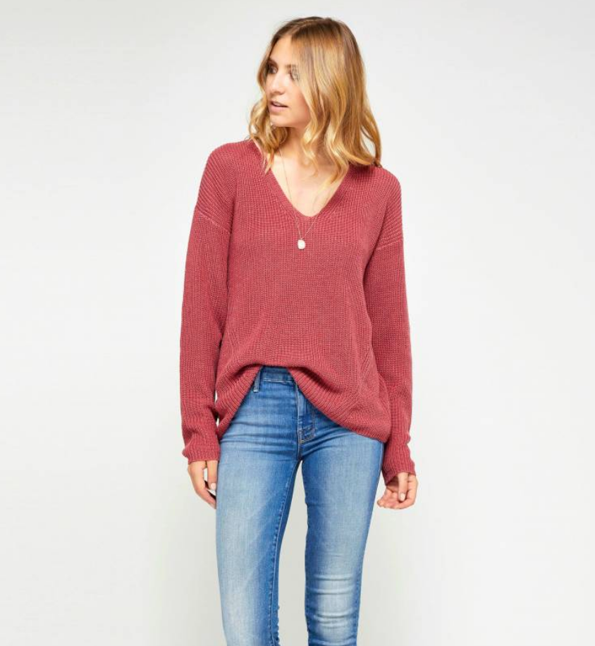 Gentle Fawn Tucker Sweater | H. Berry Pink