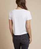 NATION LTD Marie Boxy Crop Recycled Cotton Tee | Off White, Black