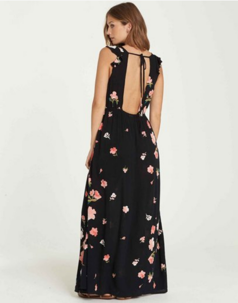 Billabong Women's Wind Flutter Floral Maxi Dress | Black