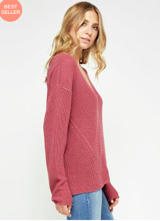 Gentle Fawn Tucker Sweater | H. Berry Pink