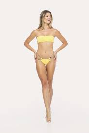 Indah Swim Toss Solid Seamless Bandeau Bikini Top | Dandelion