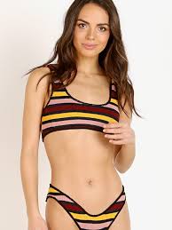 Indah Swim Fraser Knit Bikini Top | Sunset Stripe