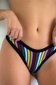 Indah Swim Shout Knit Bikini Bottom Medium Coverage | Rio Stripe