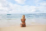 Indah Swim Victoria Knit Bikini Bottom Medium Coverage | Sunset/Stripe