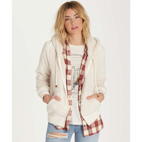 Billabong Women's Cozy Down Luxe Butter Fleece Jacket | White Cap
