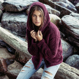 Billabong Women's Stay Cozy Faux Fur Hooded Jacket | Black & White