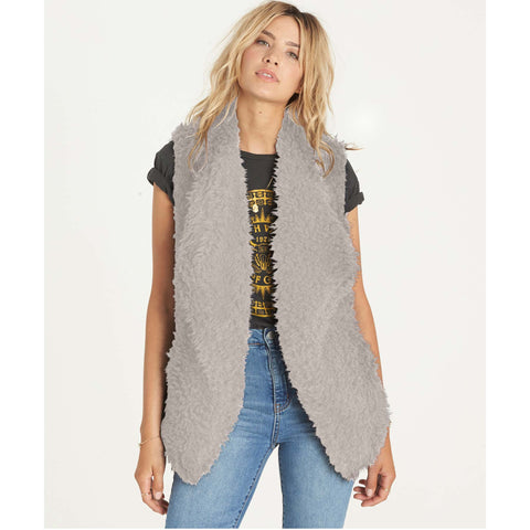 Billabong Women's Furever Love Faux Fur Vest | Coconut Shell